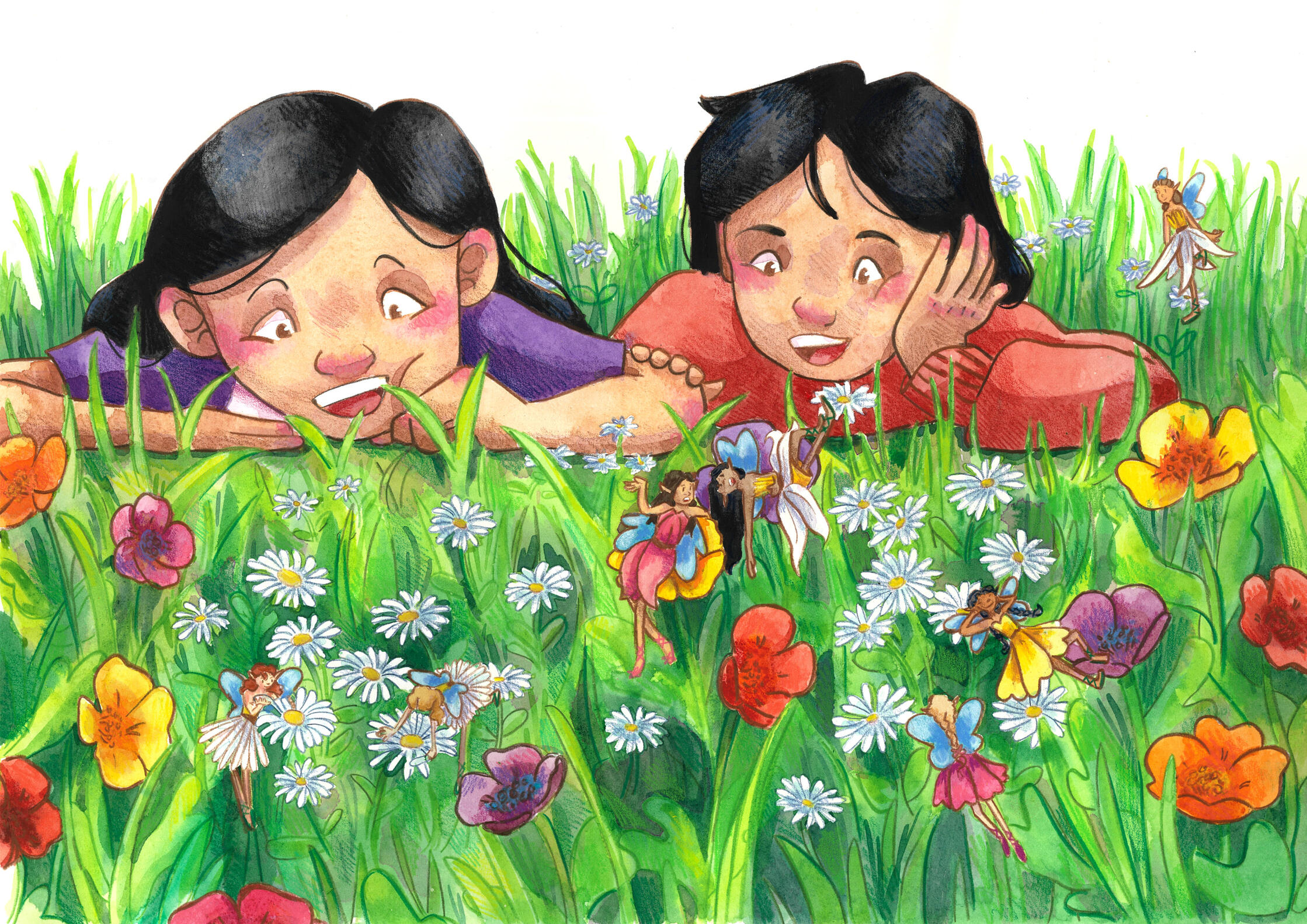 Garden Fairies - Entry to Bologna Children’s Bookfair Illustrators Exhibition 2026 (watercolour and pencil)