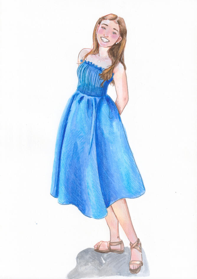 Self Portrait - Watercolour and Pencil Illustration